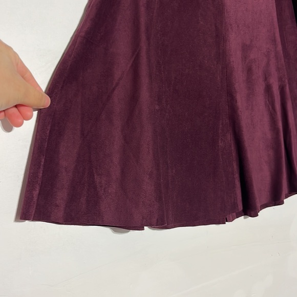 BB Dakota Kimber Faux Suede Skirt Aubergine Size 10 - Picture 5 of 8